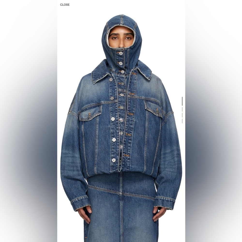 Jean Paul Gaultier Hooded Double Layer Denim jacket size XS